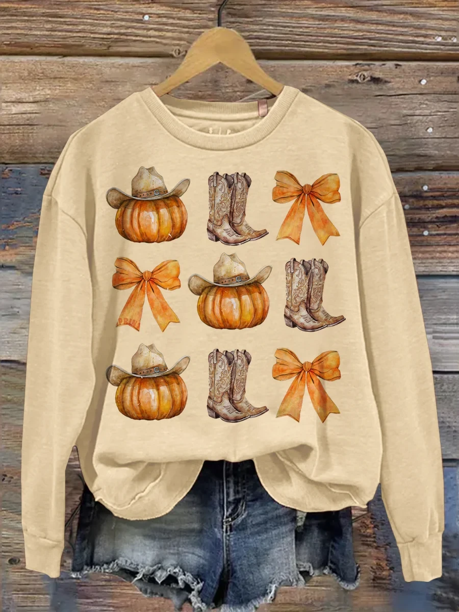 Howdy Pumpkin Sweatshirt Cowboy Boots Merch Gift For Western Women - Kdjoy Howdy Pumpkin Sweatshirt Cowboy Boots Merch Gift For Western Women - Kdjoy