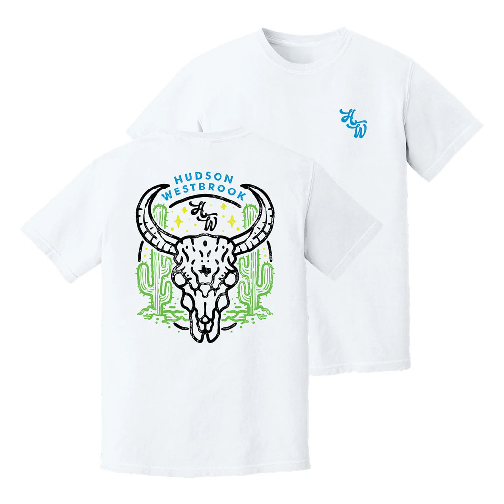 Hudson Westbrook Merch 2026 Skull T-Shirt White Hudson Westbrook Merch Gifts For Country Fans - Kdjoy