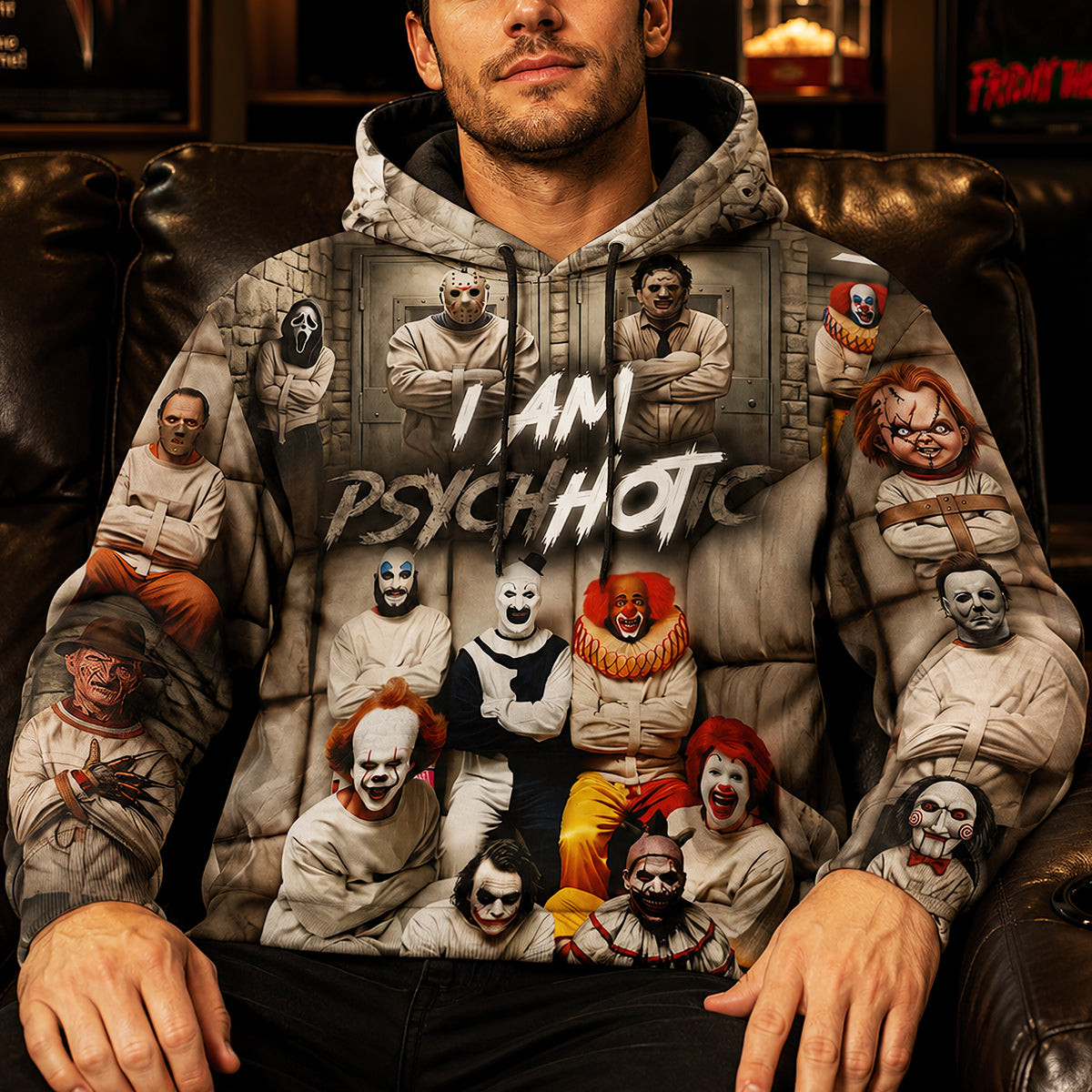 I Am Psychotic Hoodie Scary Horror Apparel Gifts For Friends - Kdjoy I Am Psychotic Hoodie Scary Horror Apparel Gifts For Friends - Kdjoy