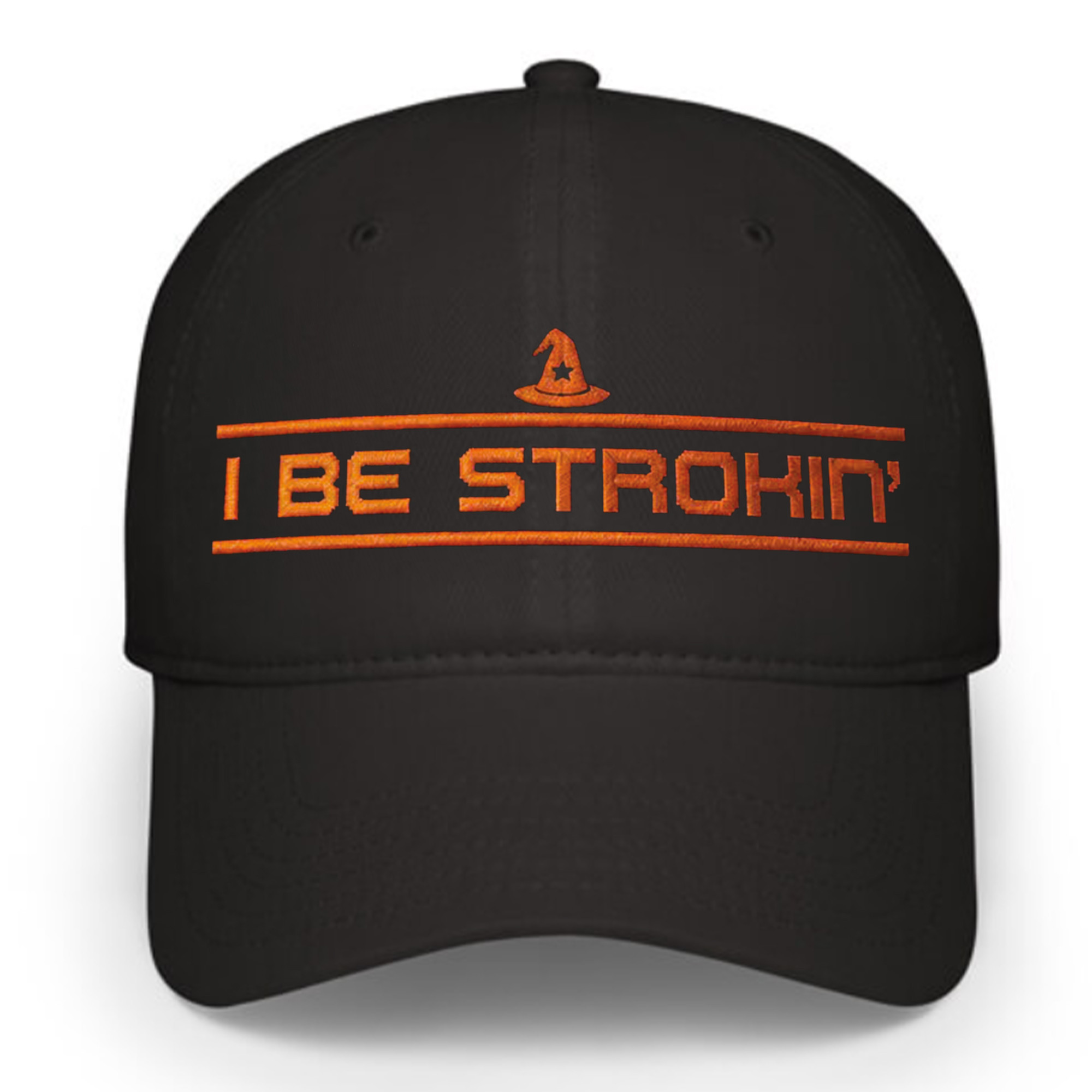 I Be Strokin Hat Black Embroidered Halloween Gifts For Husband - Kdjoy