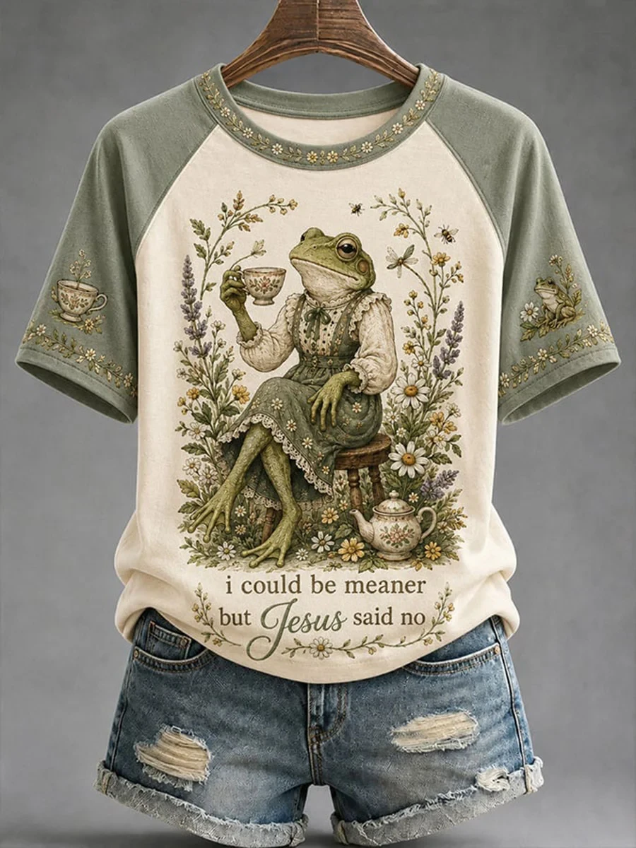 I Could Be Meaner But Jesus Said No T-Shirt Floral Funny Christ Apparel Gift For Friends - Kdjoy