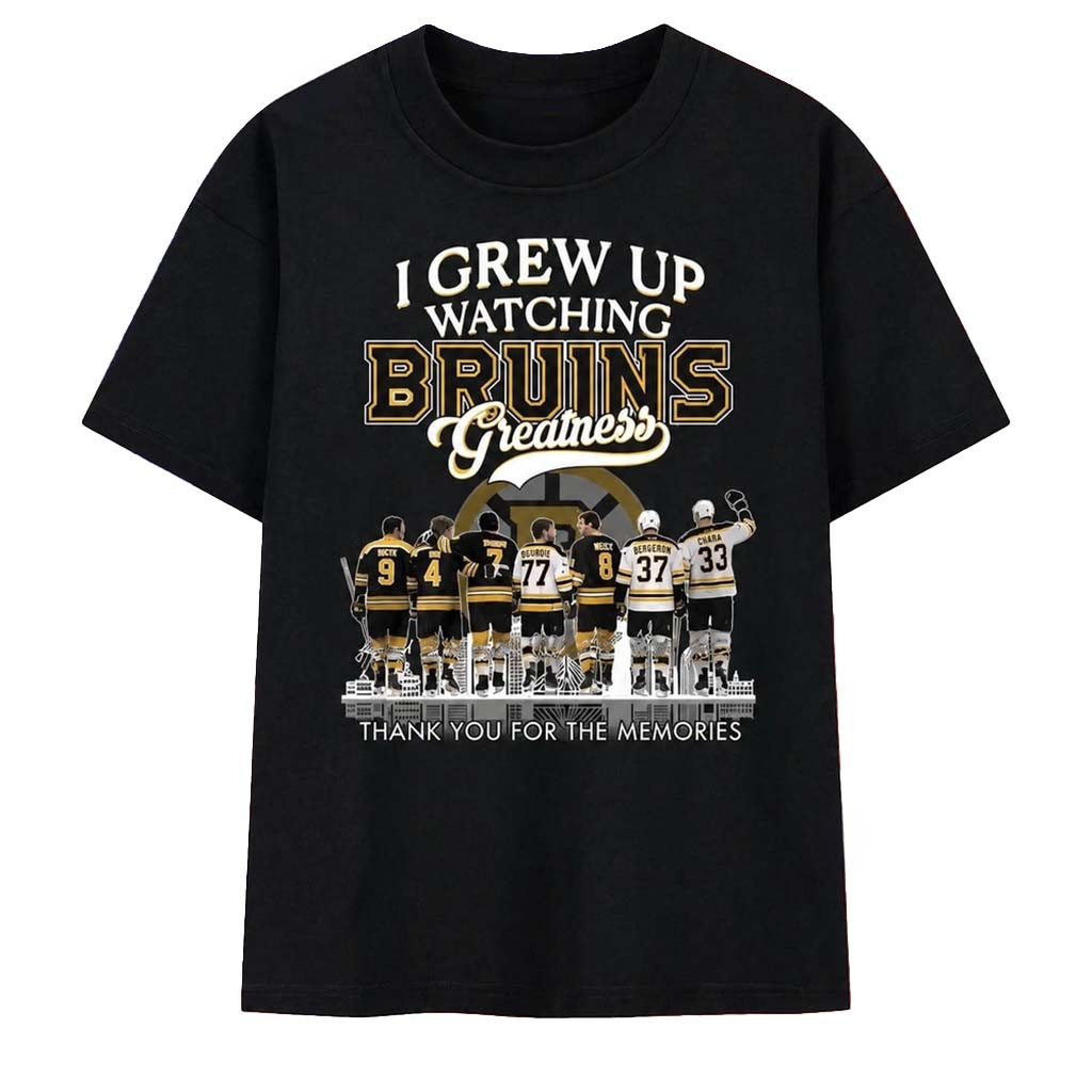 I Grew Up Watching Bruins Greatness Thank You For The Memories 2026 Shirt Bruins Hockey Merch - Kdjoy