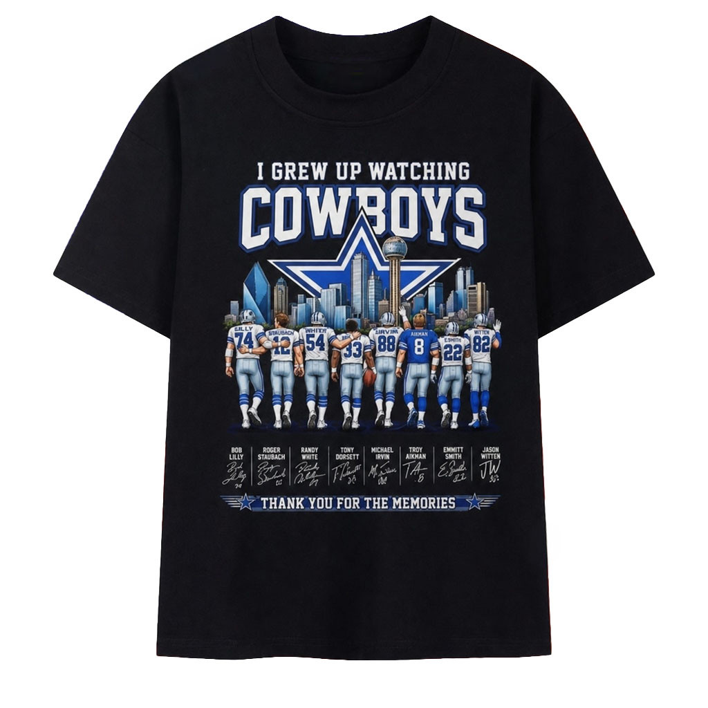 I Grew Up Watching Dallas Cowboys Legends Signatures 2026 Shirt Dallas Cowboys Merch Gifts - Kdjoy