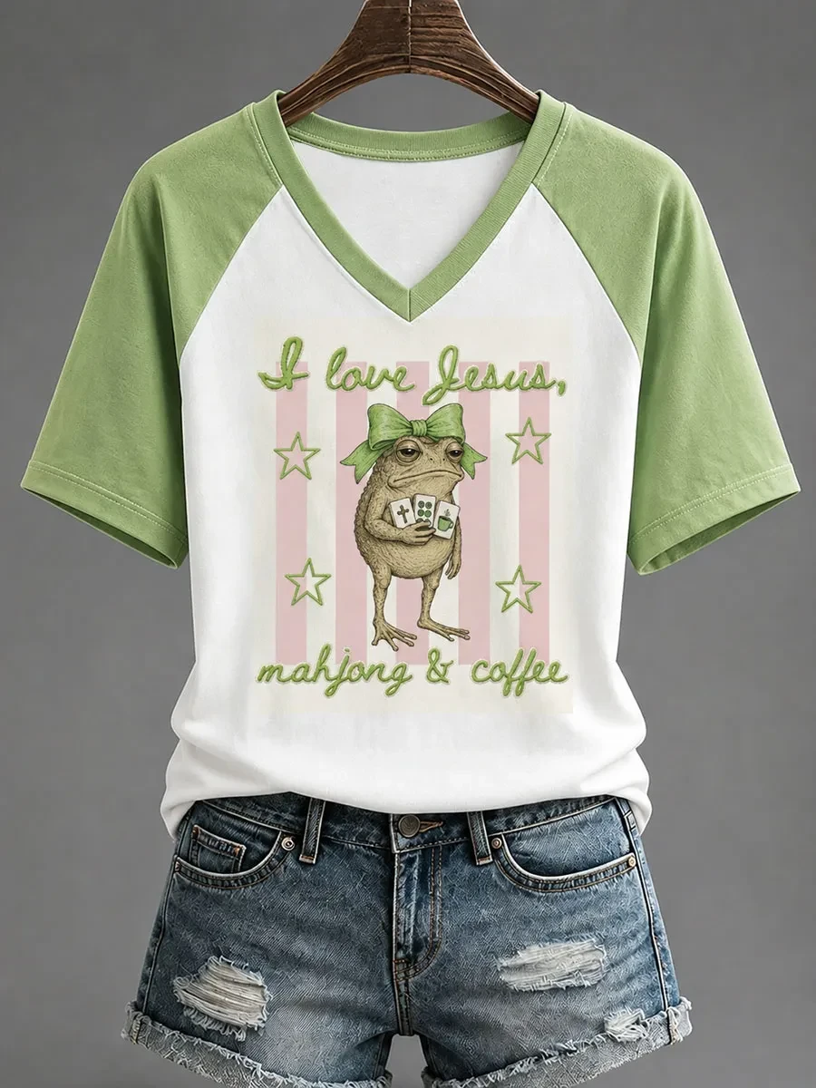 I Love Jesus Mahjong And Coffee V-Neck Shirt Faith Based Clothing Gifts For Wife - Kdjoy I Love Jesus Mahjong And Coffee V-Neck Shirt Faith Based Clothing Gifts For Wife - Kdjoy