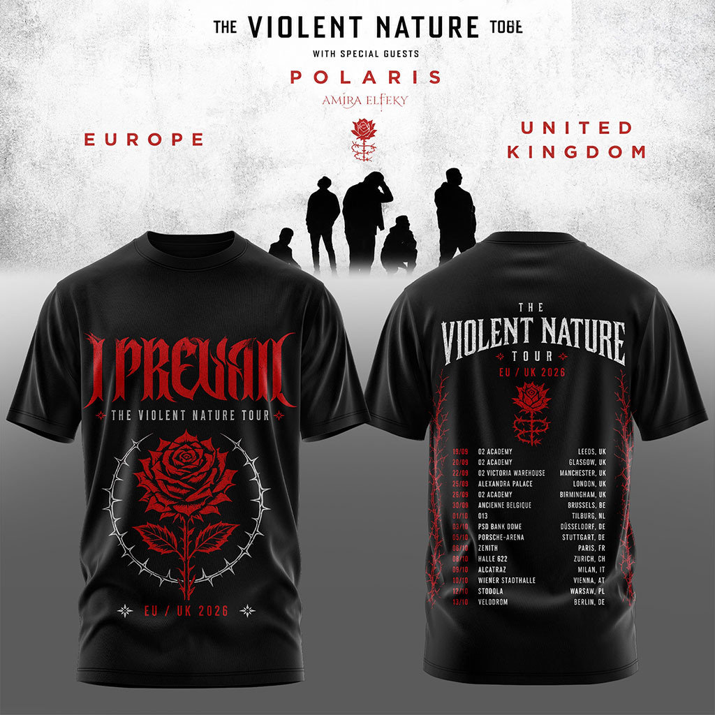I Prevail The Violent Nature Tour 2026 T-Shirt Black I Prevail Merch Gifts For Rock Music Lover - Kdjoy