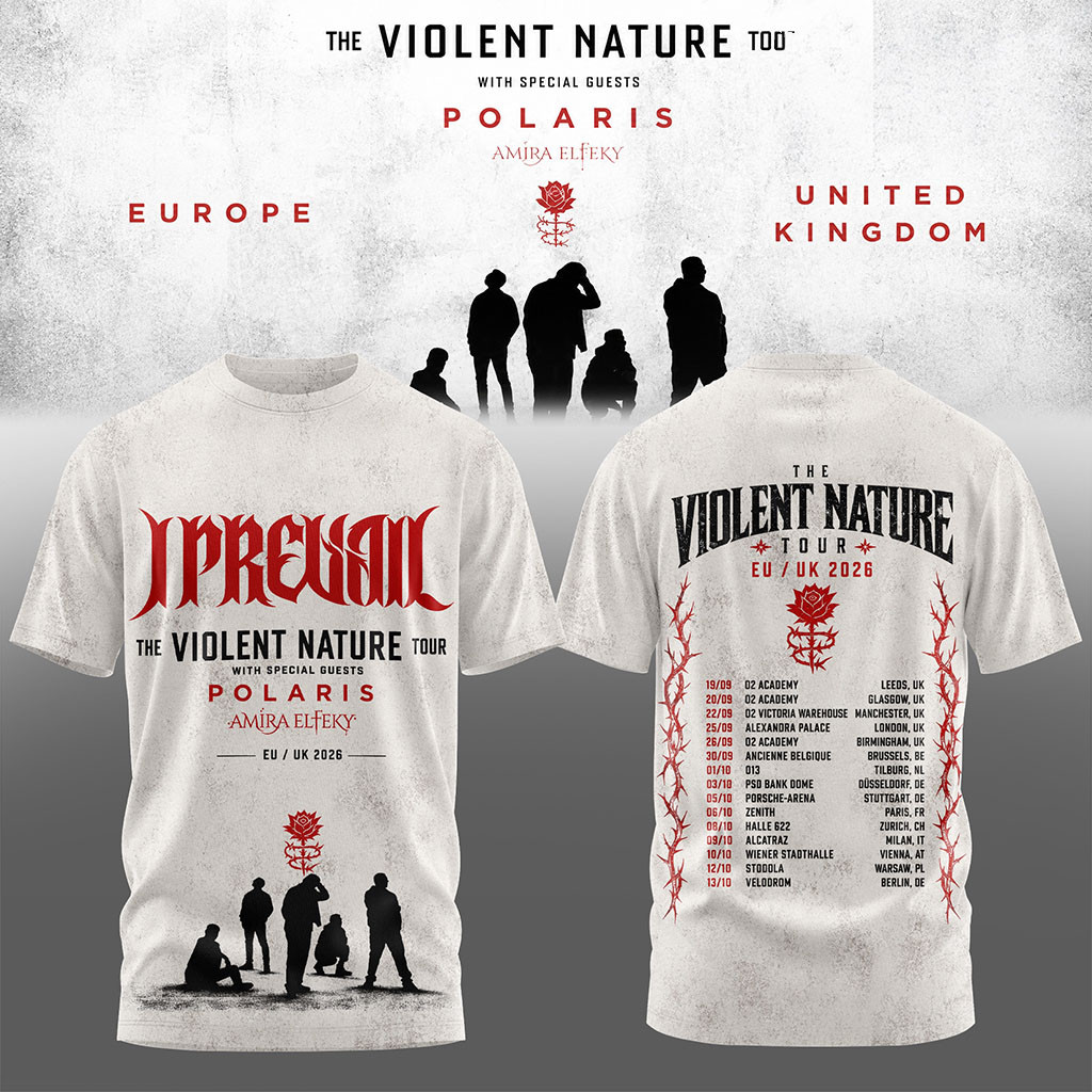 I Prevail The Violent Nature Tour 2026 T-Shirt I Prevail Merch Gift For Rock Band Fans - Kdjoy