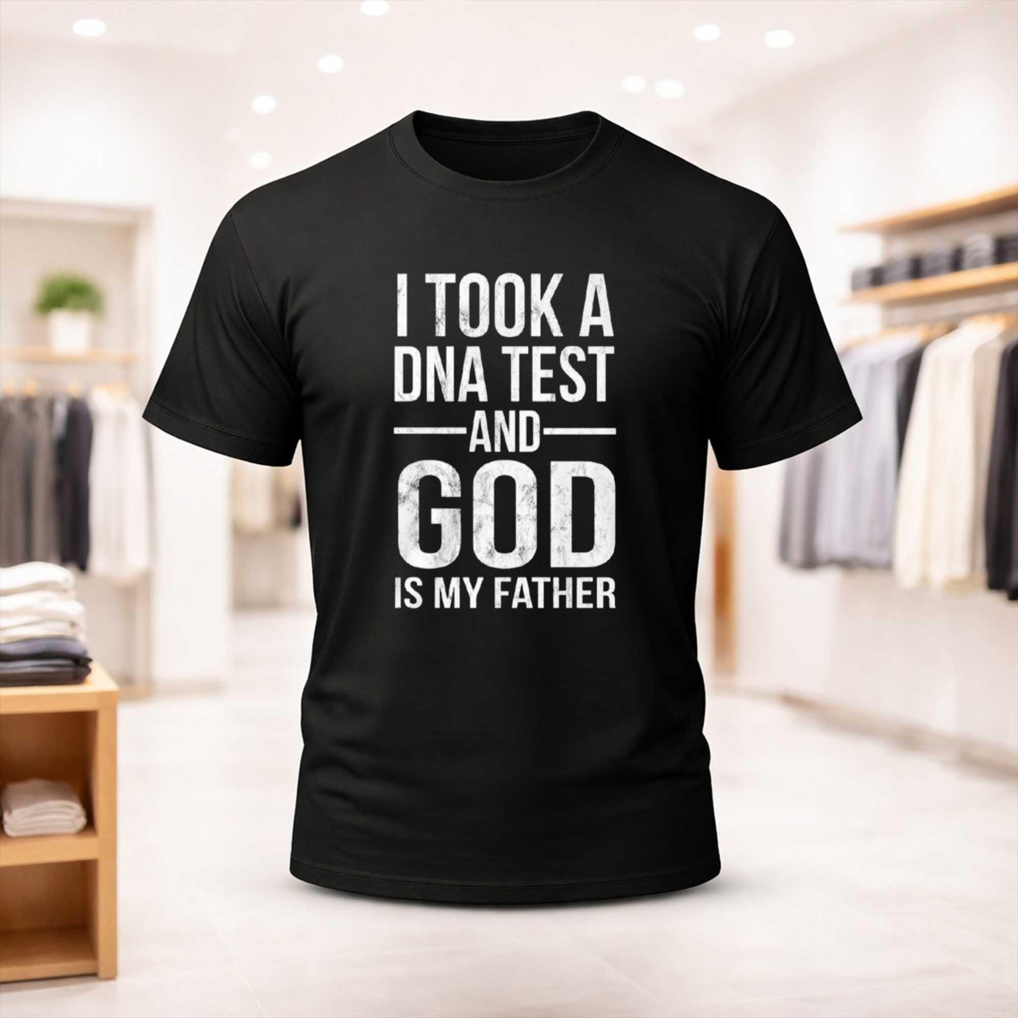 I Took A DNA Test And God Is My Father Shirt Christian T-Shirt Faith Gifts For Dad