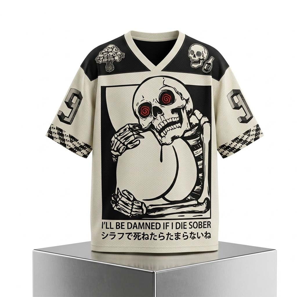 I'll Be Damned If I Die Sober Skull Jersey Funny Men Apparel Gifts For Brother - Kdjoy I'll Be Damned If I Die Sober Skull Jersey Funny Men Apparel Gifts For Brother - Kdjoy