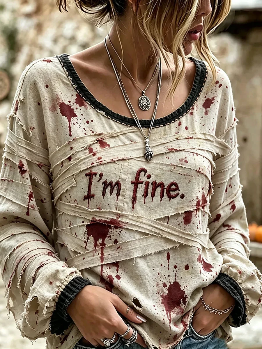 Im Fine Long Sleeve Shirt Halloween Lover Merch Useful Gifts For Wife - Kdjoy