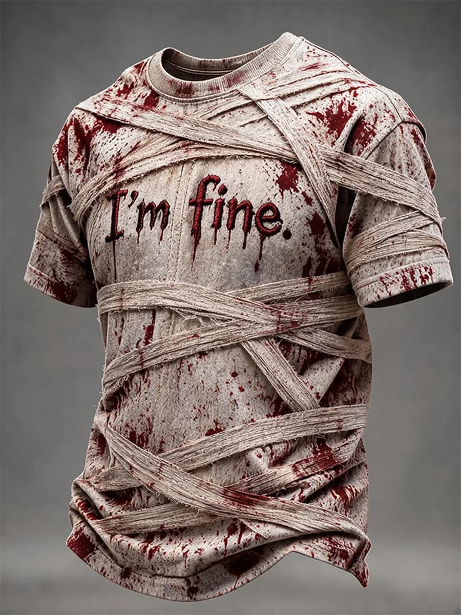 I'm Fine T-Shirt Halloween Spooky Tee Great Halloween Apparel Finds - Kdjoy