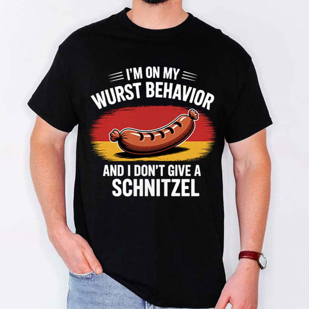 I'm On My Wurst Behavior Shirt Funny German Bratwurst T-Shirt Gifts For BFF - Kdjoy