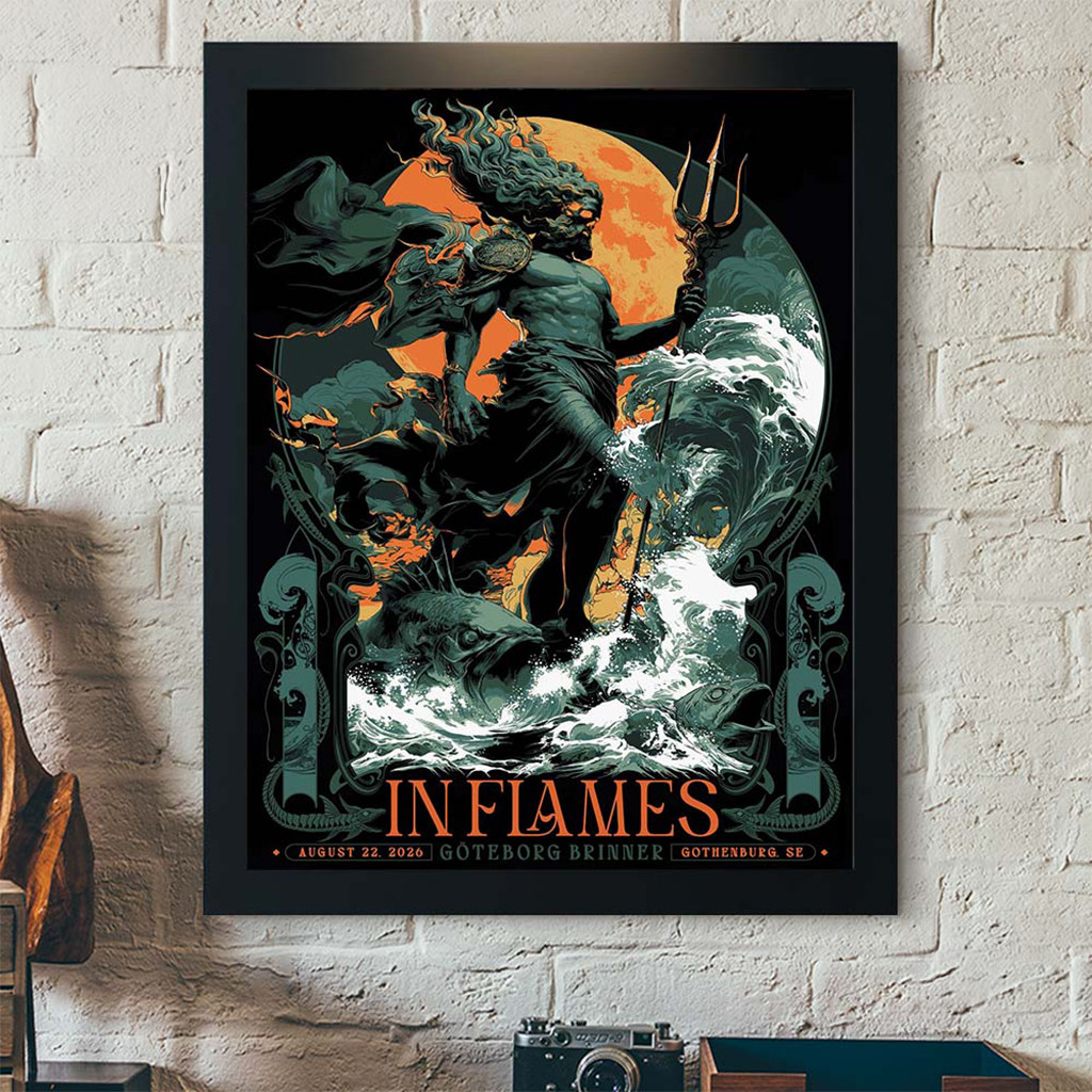 In Flames Gothenburgh Sweden 2026 Show Poster In Flames Merch Art On Wall - Kdjoy