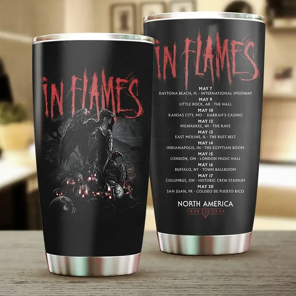 In Flames North America Tour 2026 Tumbler In Flames Merch Best Gifts For Music Lovers - Kdjoy