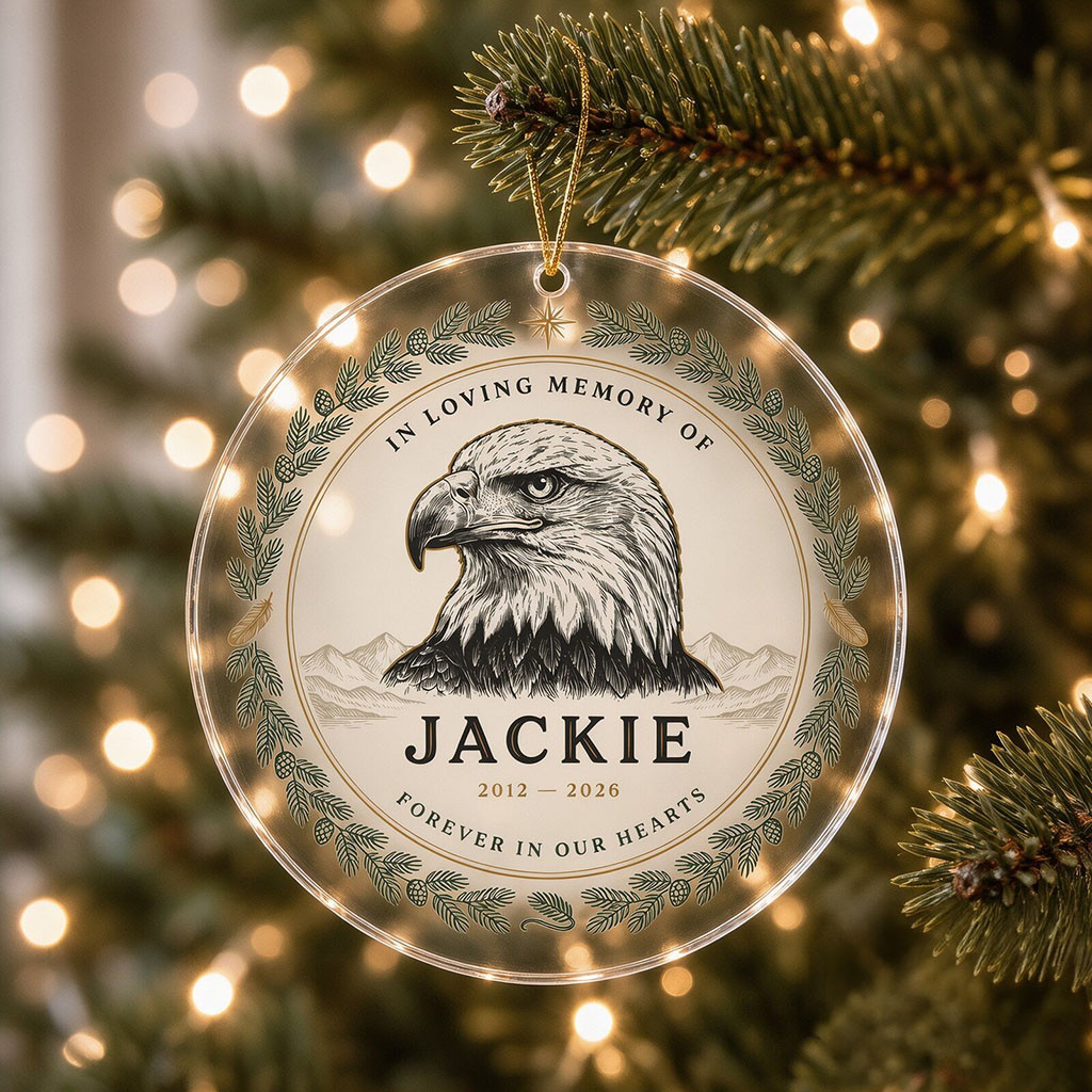 In Loving Memory Of Jackie Bald Eagle 2012 2026 Forever In Our Hearts Christmas Ornament Decor - Kdjoy