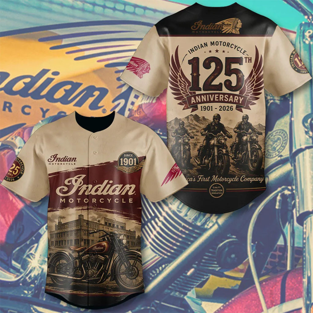 Indian Motorcycle 125th Anniversary Baseball Jersey Indian Motorcycle Merch Gifts For Husband - Kdjoy Indian Motorcycle 125th Anniversary Baseball Jersey Indian Motorcycle Merch Gifts For Husband - Kdjoy
