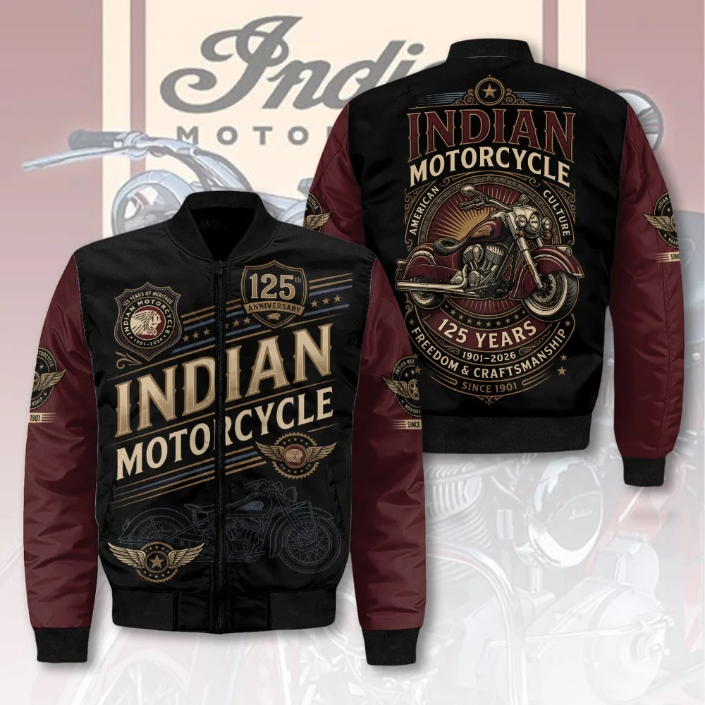 Indian Motorcycle 125th Anniversary Bomber Jacket Freedom And Craftsmanship Merch Gifts - Kdjoy Indian Motorcycle 125th Anniversary Bomber Jacket Freedom And Craftsmanship Merch Gifts - Kdjoy