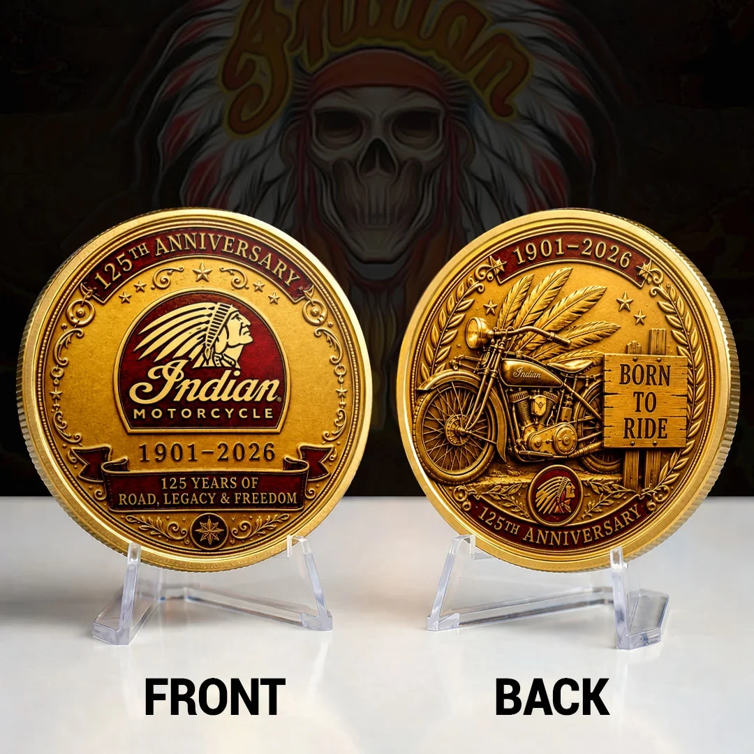 Indian Motorcycle 125th Anniversary Coin Born To Ride Coin Gifts For Motorbike Riders - Kdjoy