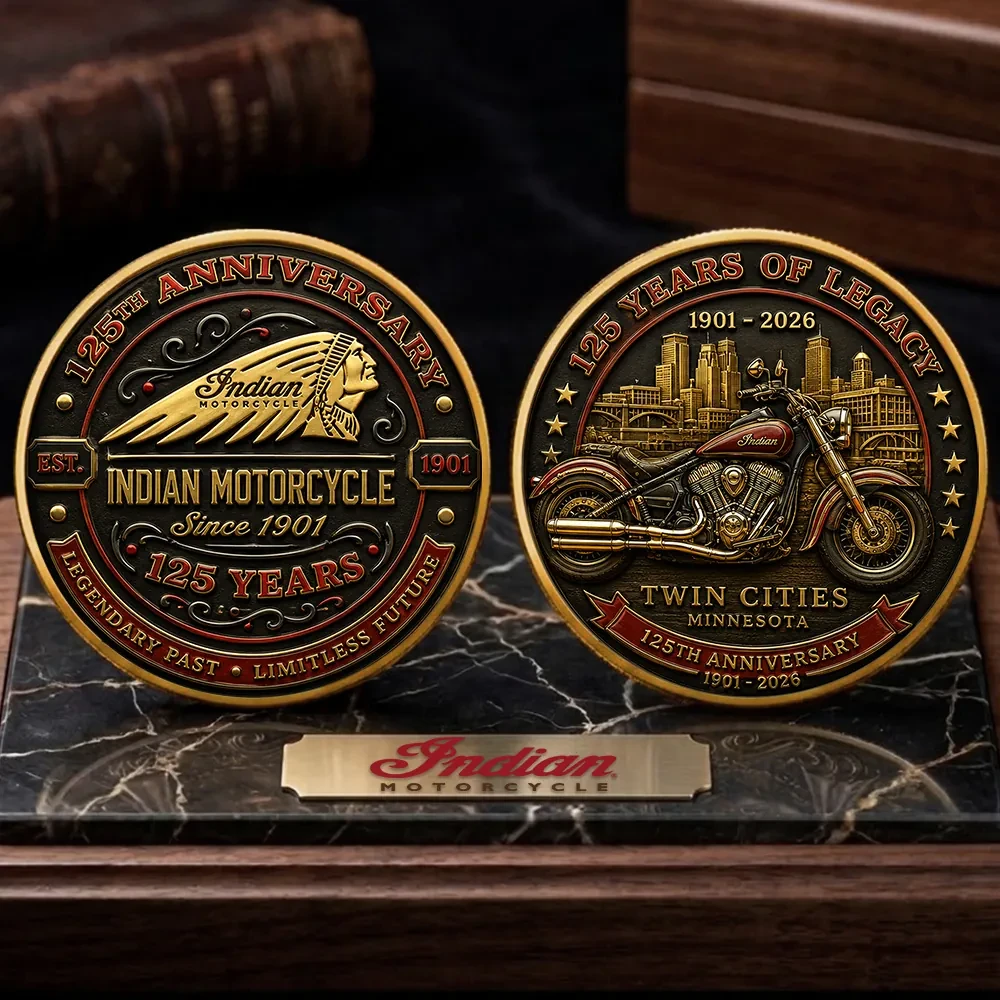 Indian Motorcycle 125th Anniversary Commemorative Coin 2026 Gift For Motorcycle Lovers - Kdjoy Indian Motorcycle 125th Anniversary Commemorative Coin 2026 Gift For Motorcycle Lovers - Kdjoy