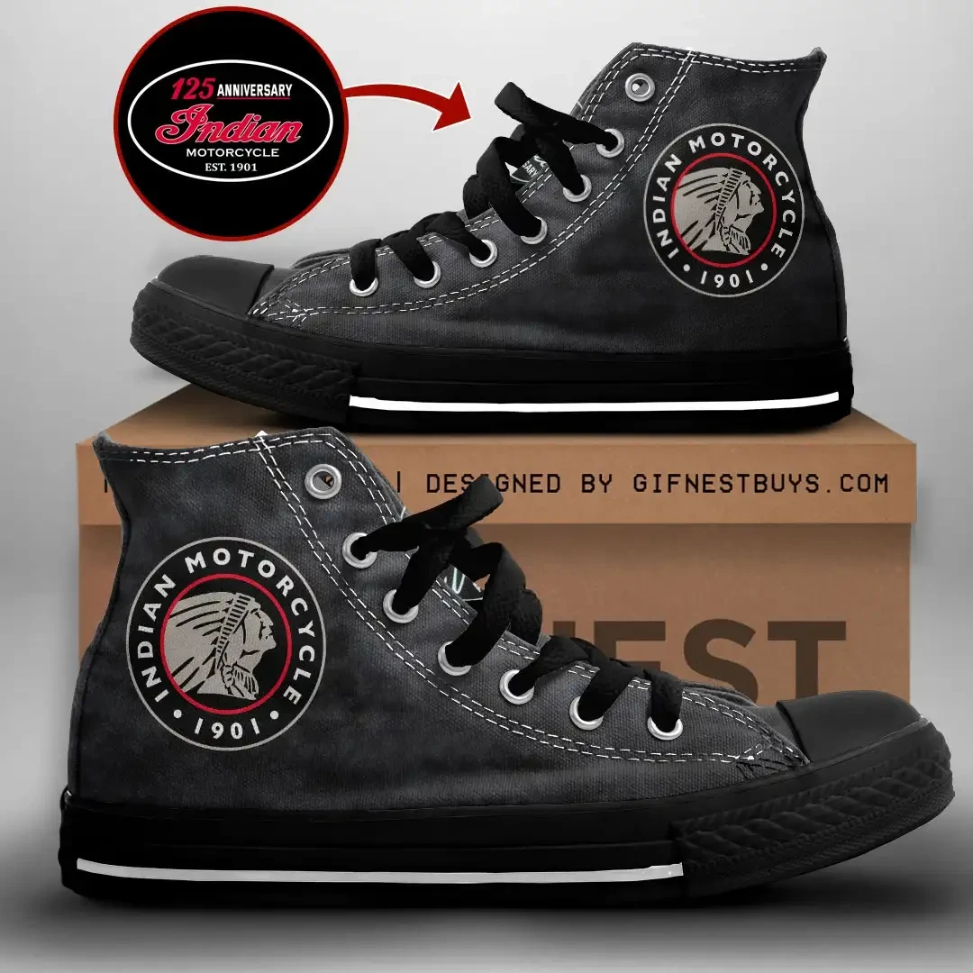 Indian Motorcycle 125th Anniversary Est 1901 High Top Shoes Indian Motorcycle Merch Fans Gifts - Kdjoy