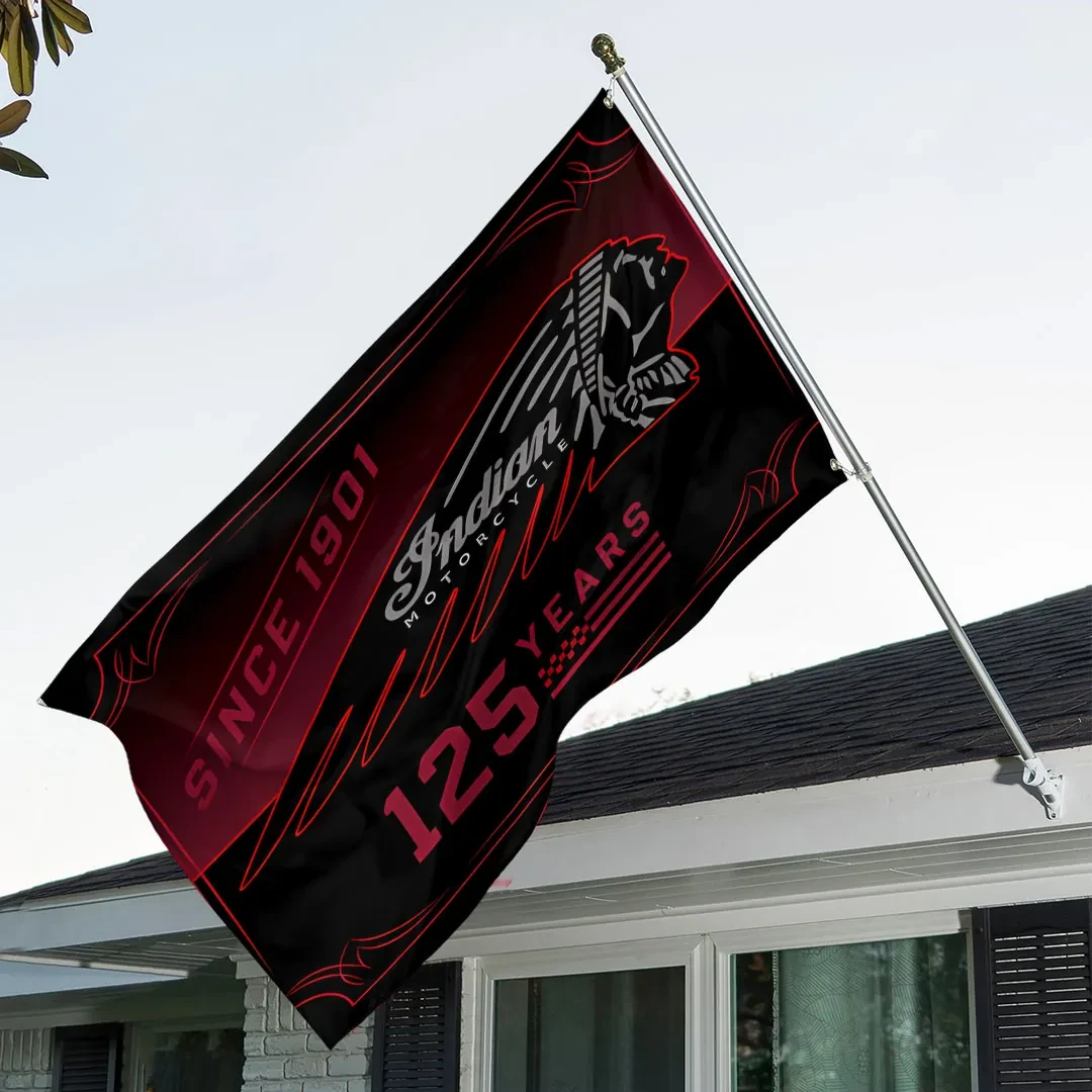 Indian Motorcycle 125th Anniversary Flag Indoor Home Decor Gift For Family - Kdjoy Indian Motorcycle 125th Anniversary Flag Indoor Home Decor Gift For Family - Kdjoy
