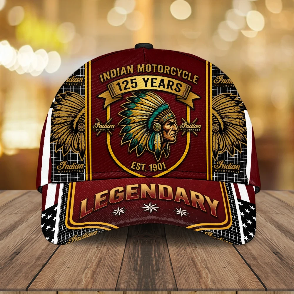Indian Motorcycle 125th Anniversary Hat Legendary Cap Best Gift For Motorcycle Lovers - Kdjoy