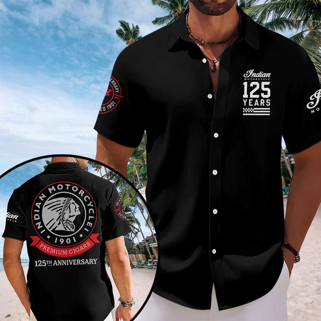 Indian Motorcycle 125th Anniversary Hawaiian Shirt Birthday Presents For Brothers - Kdjoy