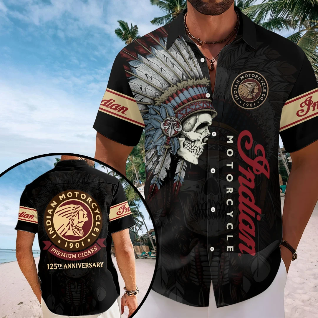 Indian Motorcycle 125th Anniversary Hawaiian Shirt Gift Ideas For Motorbike Riders - Kdjoy Indian Motorcycle 125th Anniversary Hawaiian Shirt Gift Ideas For Motorbike Riders - Kdjoy