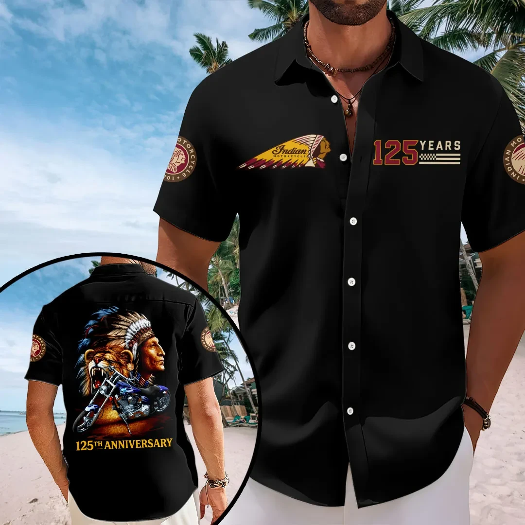 Indian Motorcycle 125th Anniversary Hawaiian Shirt Gifts For Your Boyfriend - Kdjoy