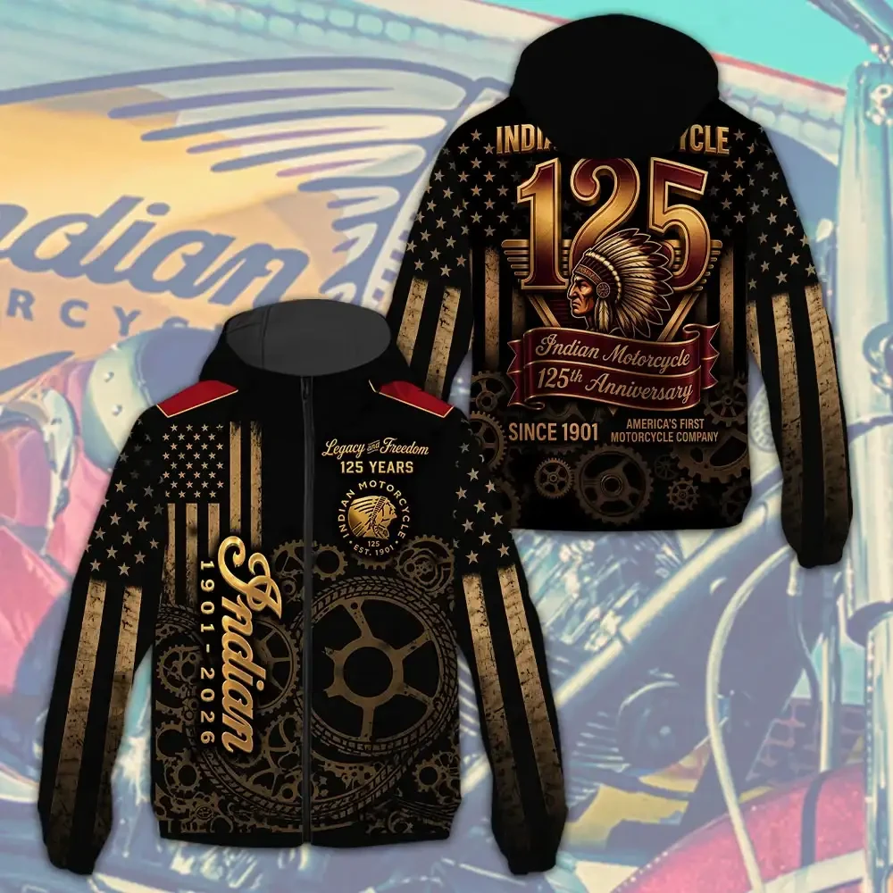 Indian Motorcycle 125th Anniversary Legacy And Freedom Windbreaker Jacket Indian Motorcycle Merch - Kdjoy Indian Motorcycle 125th Anniversary Legacy And Freedom Windbreaker Jacket Indian Motorcycle Merch - Kdjoy