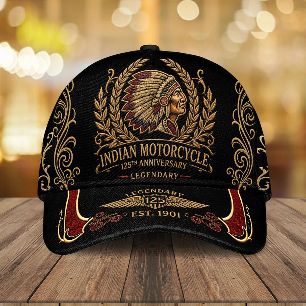 Indian Motorcycle 125th Anniversary Legendary Hat Indian Motorcycle Merch Gifts For Dad - Kdjoy