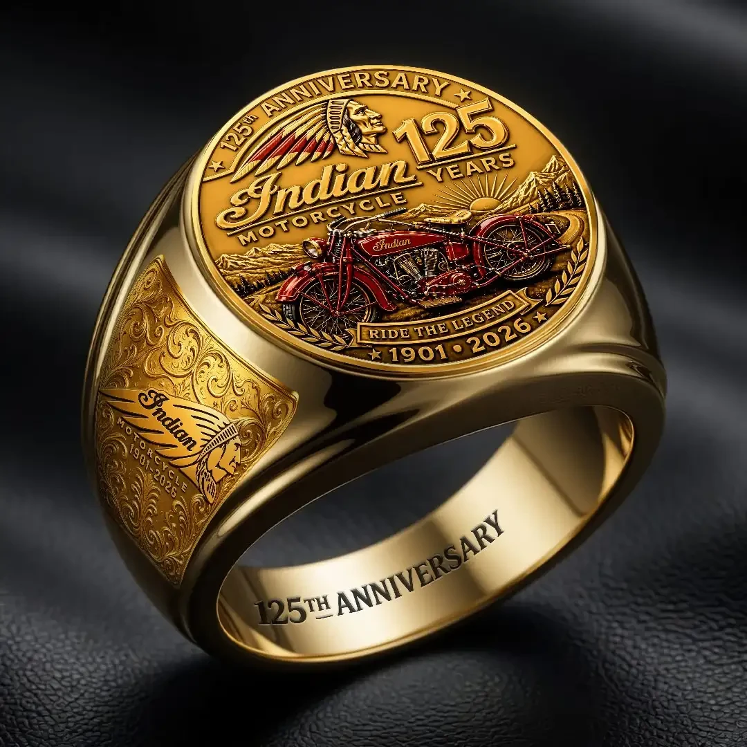Indian Motorcycle 125th Anniversary Ring Ride The Legend Indian Motorcycle Merch Dad Gifts - Kdjoy