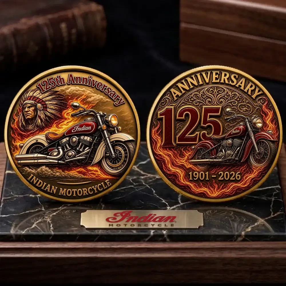 Indian Motorcycle Merch 125th Anniversary American Legend Commemorative Coin Fans Gifts - Kdjoy
