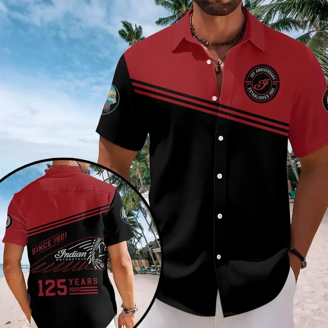 Indian Motorcycle Merch 125th Anniversary Legendary Ride Hawaiian Shirt Gifts For Dudes - Kdjoy