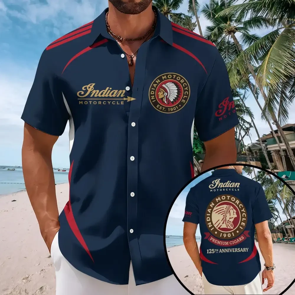 Indian Motorcycle Merch 125th Anniversary Legendary Ride Hawaiian Shirt Riders Gifts - Kdjoy