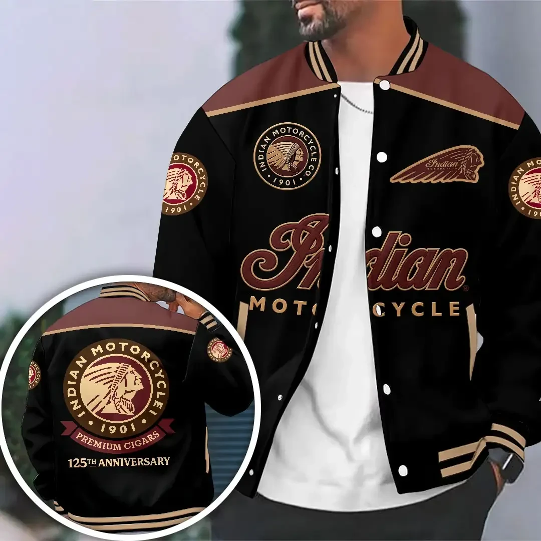 Indian Motorcycle Merch 125th Anniversary Legendary Ride Varsity Jacket Gifts For Riders - Kdjoy