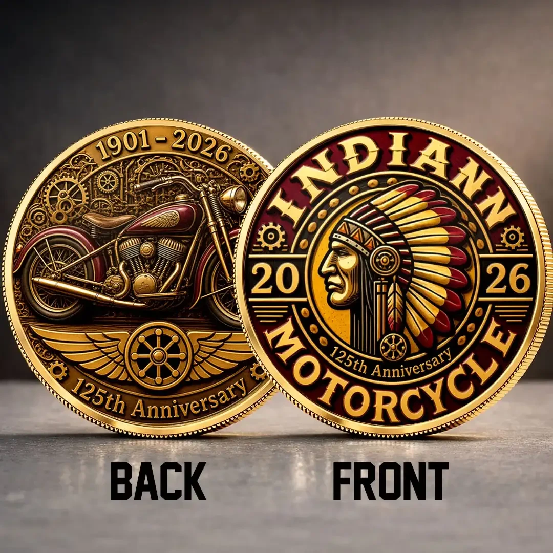 Indian Motorcycle Merch 1901 2026 125th Anniversary American Legend Commemorative Coin - Kdjoy