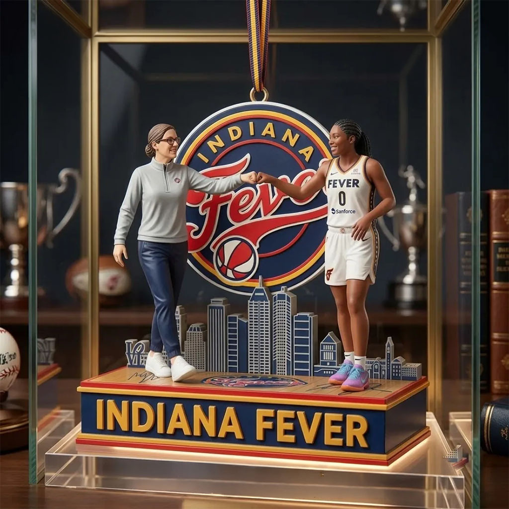 Indiana Fever Coach And Player Christmas Ornament Indiana Fever Merch Xmas Gift For Fans - Kdjoy Indiana Fever Coach And Player Christmas Ornament Indiana Fever Merch Xmas Gift For Fans - Kdjoy