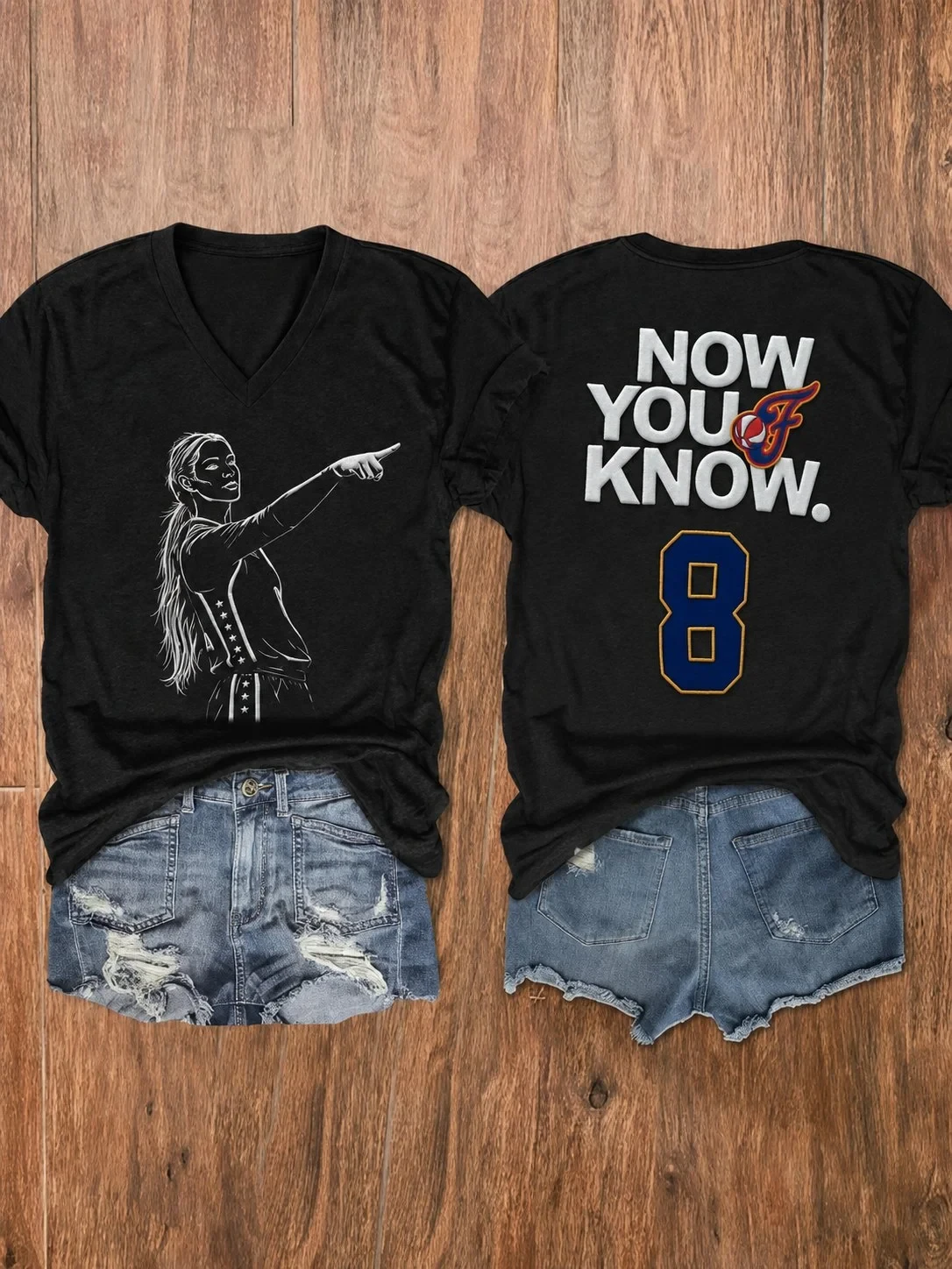 Indiana Fever Merch Sophie Cunningham Pointing V-Neck Shirt Now You Know Basketball T-Shirt - Kdjoy