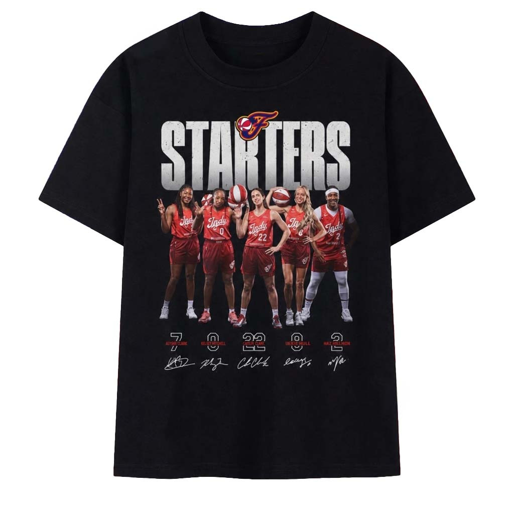 Indiana Fever Starters Caitlin Clark Kelsey Mitchell Signatures T-Shirt Indiana Fever Merch - Kdjoy