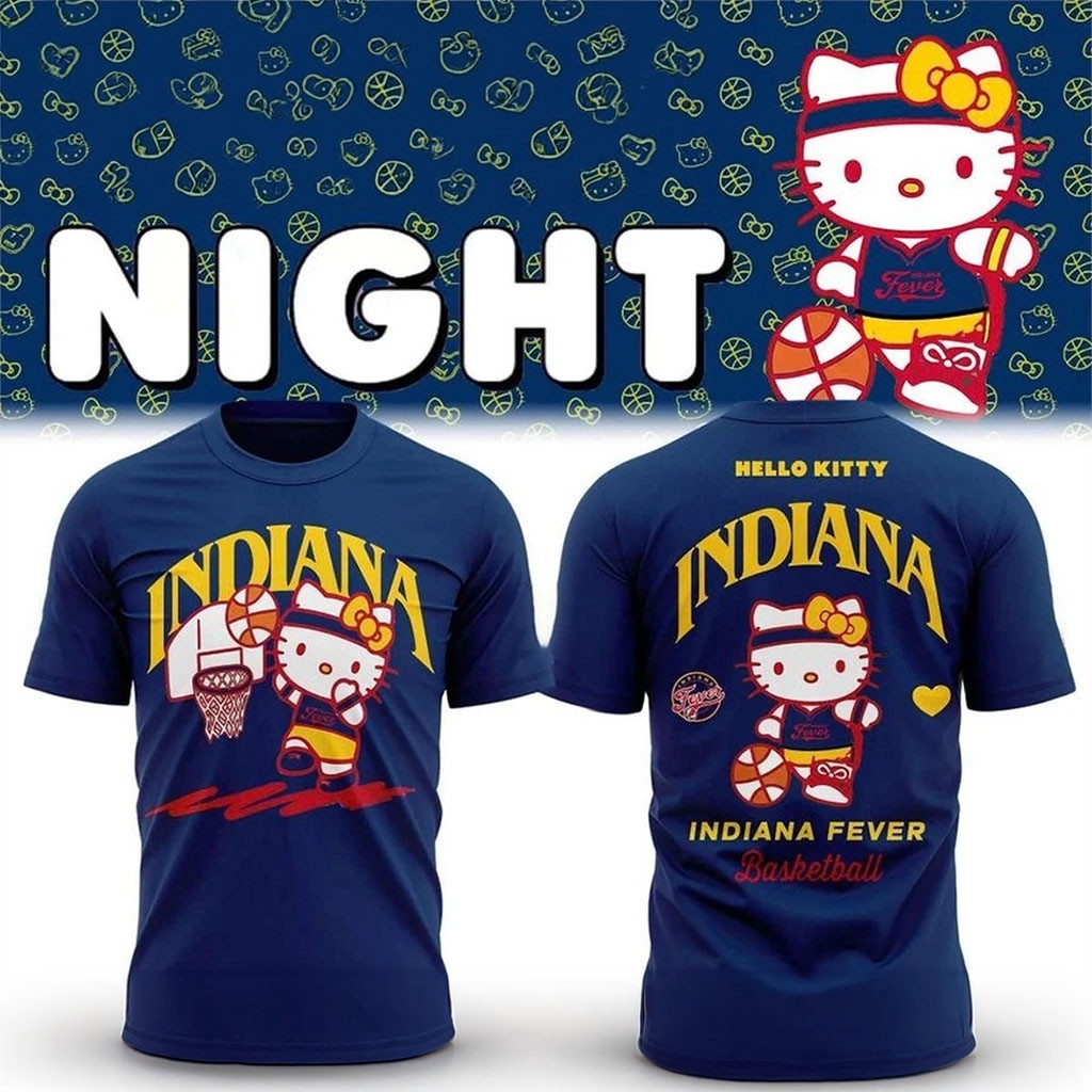 Indiana Fever X Hello Kitty Night 2026 T-Shirt Indiana Fever Basketball Merch Game Day Gifts - Kdjoy