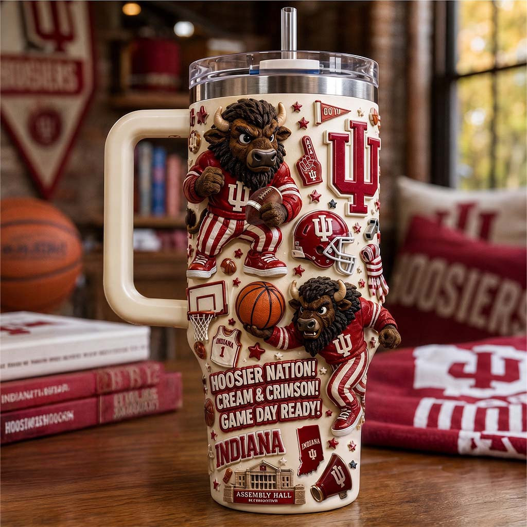 Indiana Hoosiers Merch 2026 Hoosier Nation Cream And Crimson Game Day Ready Tumbler Fan Gifts - Kdjoy Indiana Hoosiers Merch 2026 Hoosier Nation Cream And Crimson Game Day Ready Tumbler Fan Gifts - Kdjoy