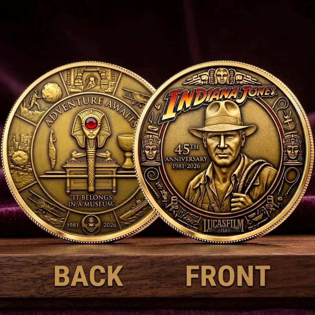 Indiana Jones 45th Anniversary Commemorative Coin Adventure Awaits Indiana Jones Merch Gifts - Kdjoy