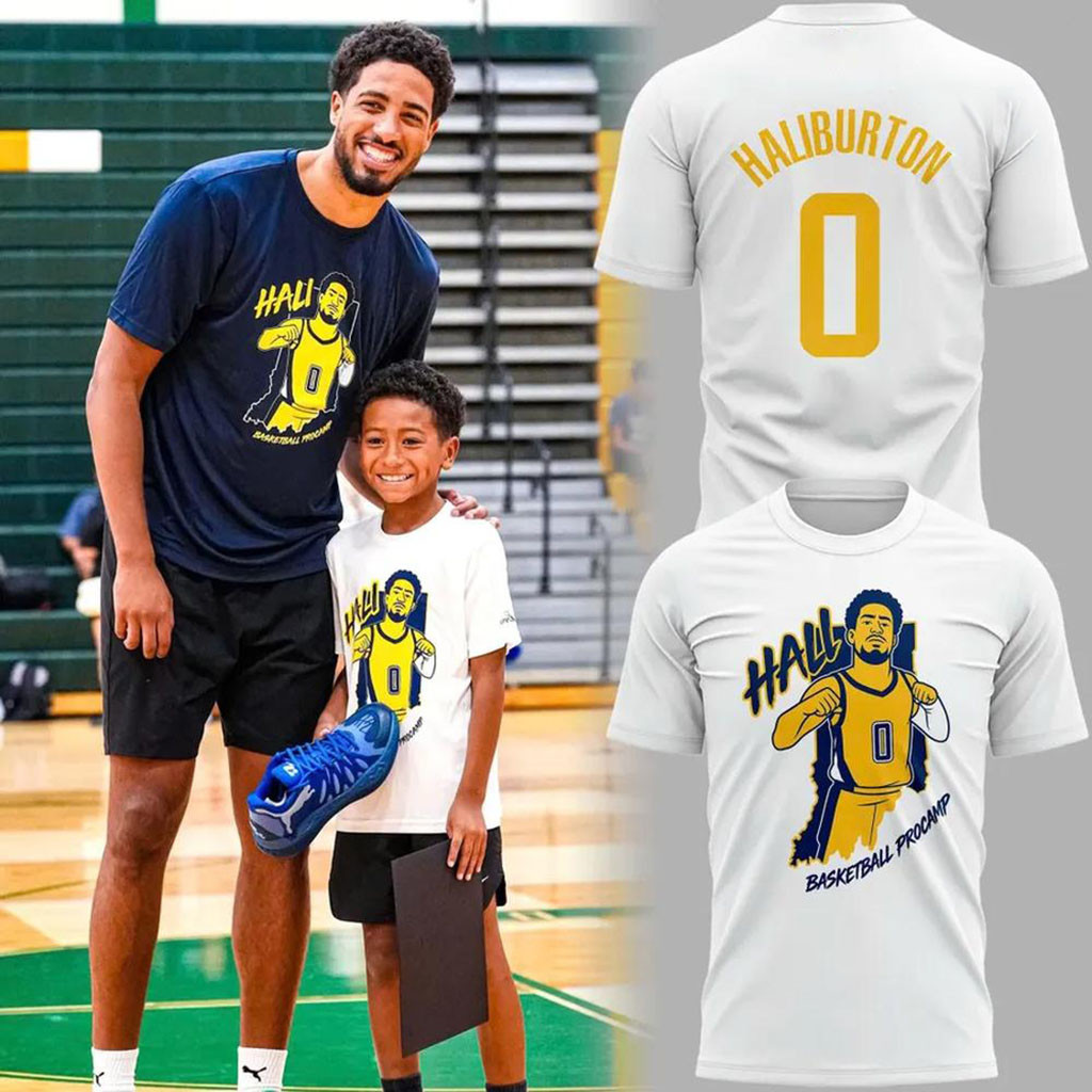 Indiana Pacers Tyrese Haliburton 0 Basketball T-Shirt Indiana Pacers Merch Basketball Fans Gifts - Kdjoy