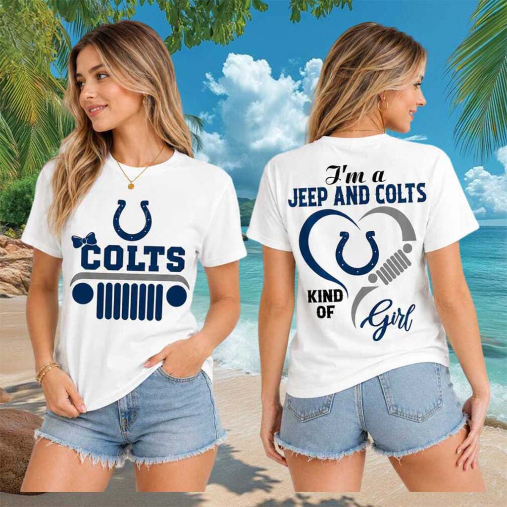 Indianapolis Colts Jeep Heartbeat Kind Of Girl T-Shirt Indianapolis Colts Merch Football Gifts - Kdjoy
