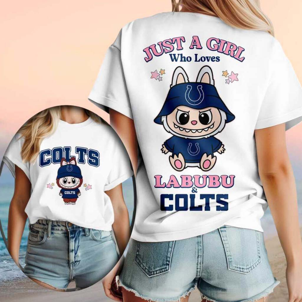Indianapolis Colts Labubu Mascot Just A Girl Who Loves Football T-Shirt Colts Merch Her Gifts Indianapolis Colts Labubu Mascot Just A Girl Who Loves Football T-Shirt Colts Merch Her Gifts