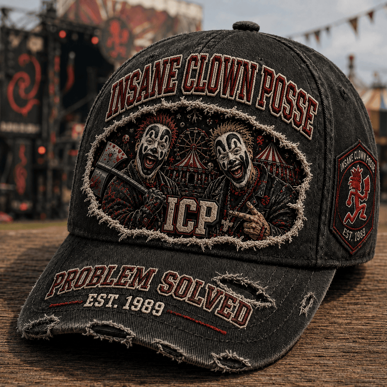Insane Clown Posse ICE Problem Solved Hat Insane Clown Posse Merch Gift For Hip Hop Fans - Kdjoy Insane Clown Posse ICE Problem Solved Hat Insane Clown Posse Merch Gift For Hip Hop Fans - Kdjoy