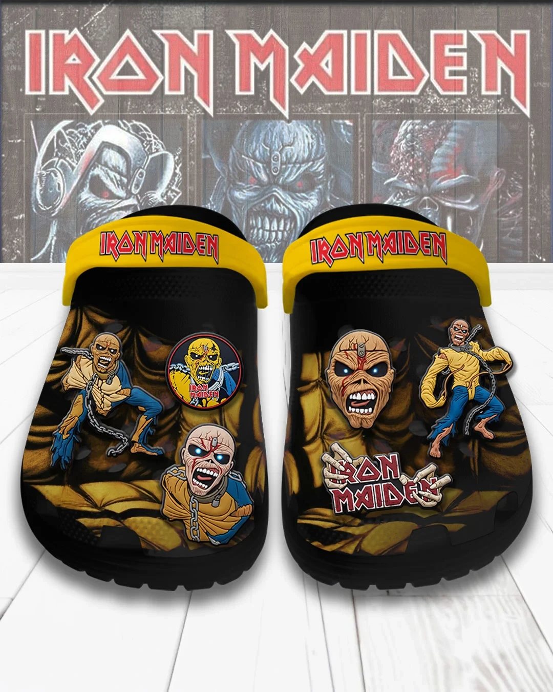 Iron Maiden 2026 Piece Of Mind Clogs Iron Maiden Merch Gift Ideas for Music Lovers - Kdjoy