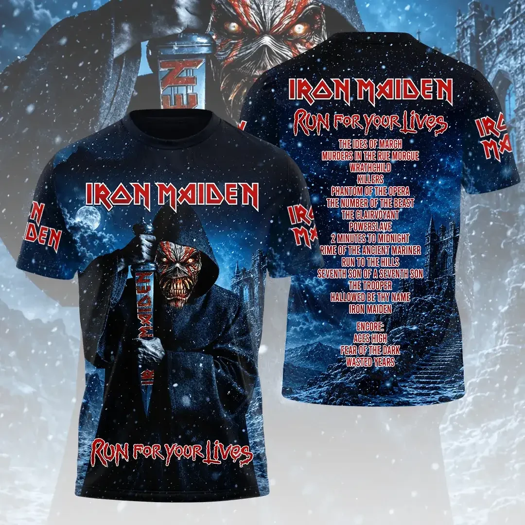 Iron Maiden 2026 World Tour Merch Run For Your Lives T-Shirt Husband Gifts - Kdjoy Iron Maiden 2026 World Tour Merch Run For Your Lives T-Shirt Husband Gifts - Kdjoy