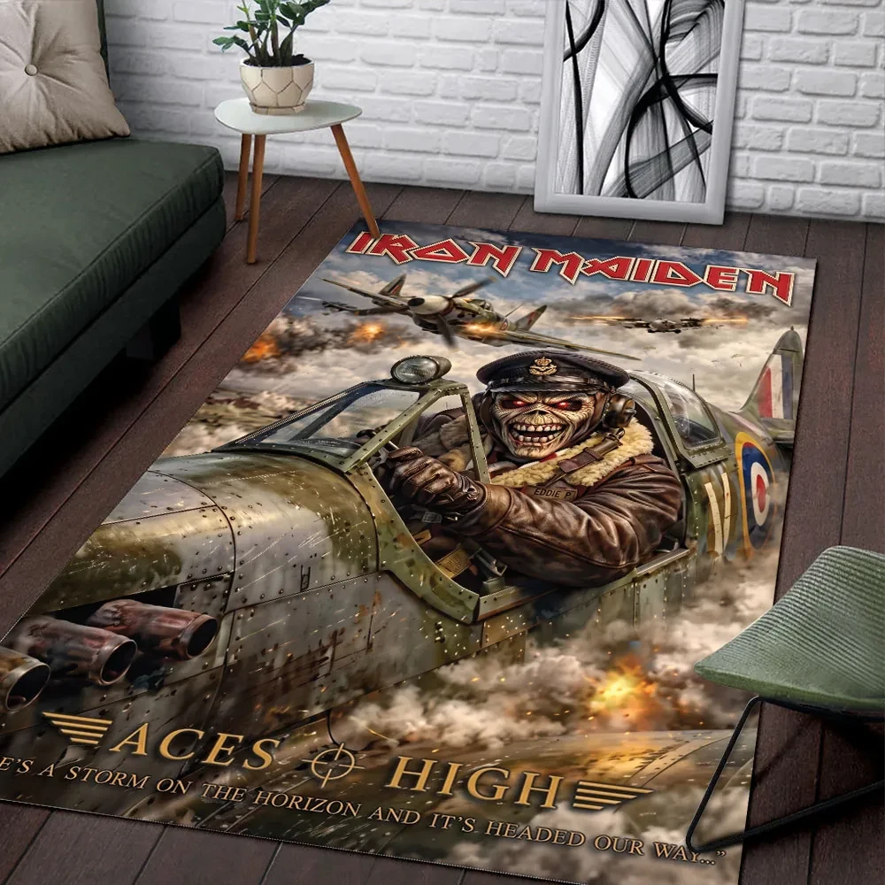 Iron Maiden Ace Of High Area Rug Living Room Decor Iron Maiden Merch Present For Music Lover - Kdjoy