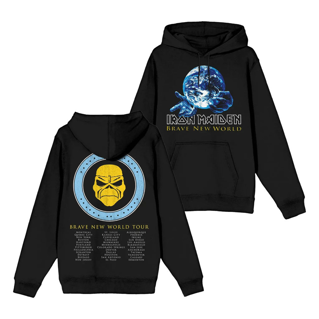 Iron Maiden Merch 2026 IM50 Brave New World Tour Hoodie Presents For Music Lovers - Kdjoy Iron Maiden Merch 2026 IM50 Brave New World Tour Hoodie Presents For Music Lovers - Kdjoy